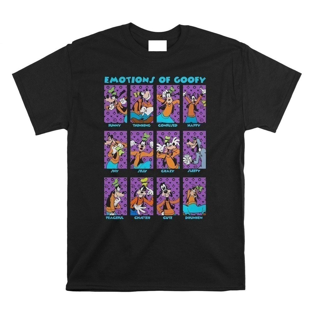 Disney Goofy Emotions Cartoon Character Graphic T-Shirt